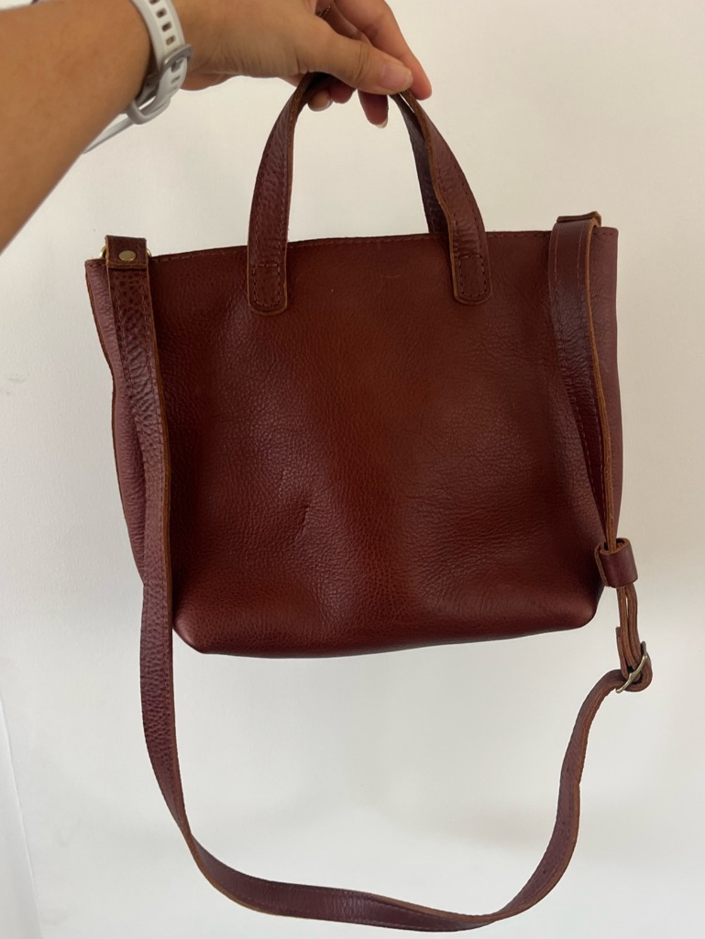 Portland Leather Goods Leather Top-Handle Mini Crossbody Tote - Picture 3 of 7